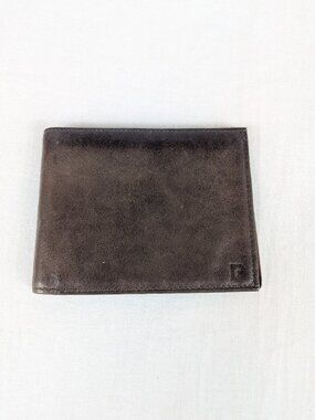 Pierre Cardin Vtg Brown Leather Mens Trifold Wallet Cuir Savage Kidskin Paris NY
